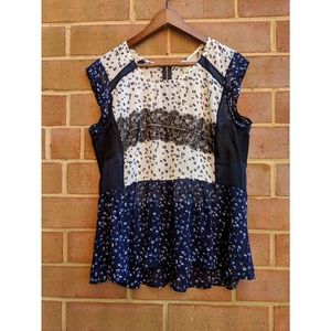 Anthropologie Maeve Evangeline Printed Peplum